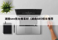 湖南seo优化哪家好（湖南SEO优化推荐）