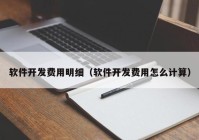 软件开发费用明细（软件开发费用怎么计算）