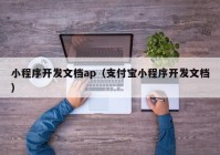 小程序开发文档ap（支付宝小程序开发文档）