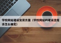 学校网站建设交货方案（学校网站的建设流程该怎么确定）