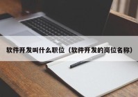 软件开发叫什么职位（软件开发的岗位名称）