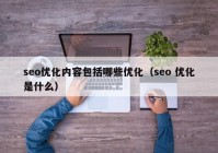 seo优化内容包括哪些优化（seo 优化是什么）