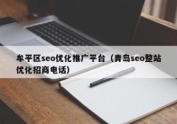 牟平区seo优化推广平台（青岛seo整站优化招商电话）