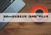 温州seo优化排名公司（温州推广优化公司）