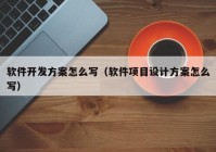 软件开发方案怎么写（软件项目设计方案怎么写）