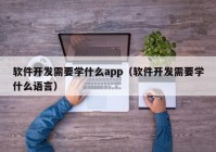 软件开发需要学什么app（软件开发需要学什么语言）