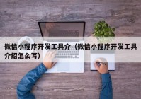 微信小程序开发工具介（微信小程序开发工具介绍怎么写）